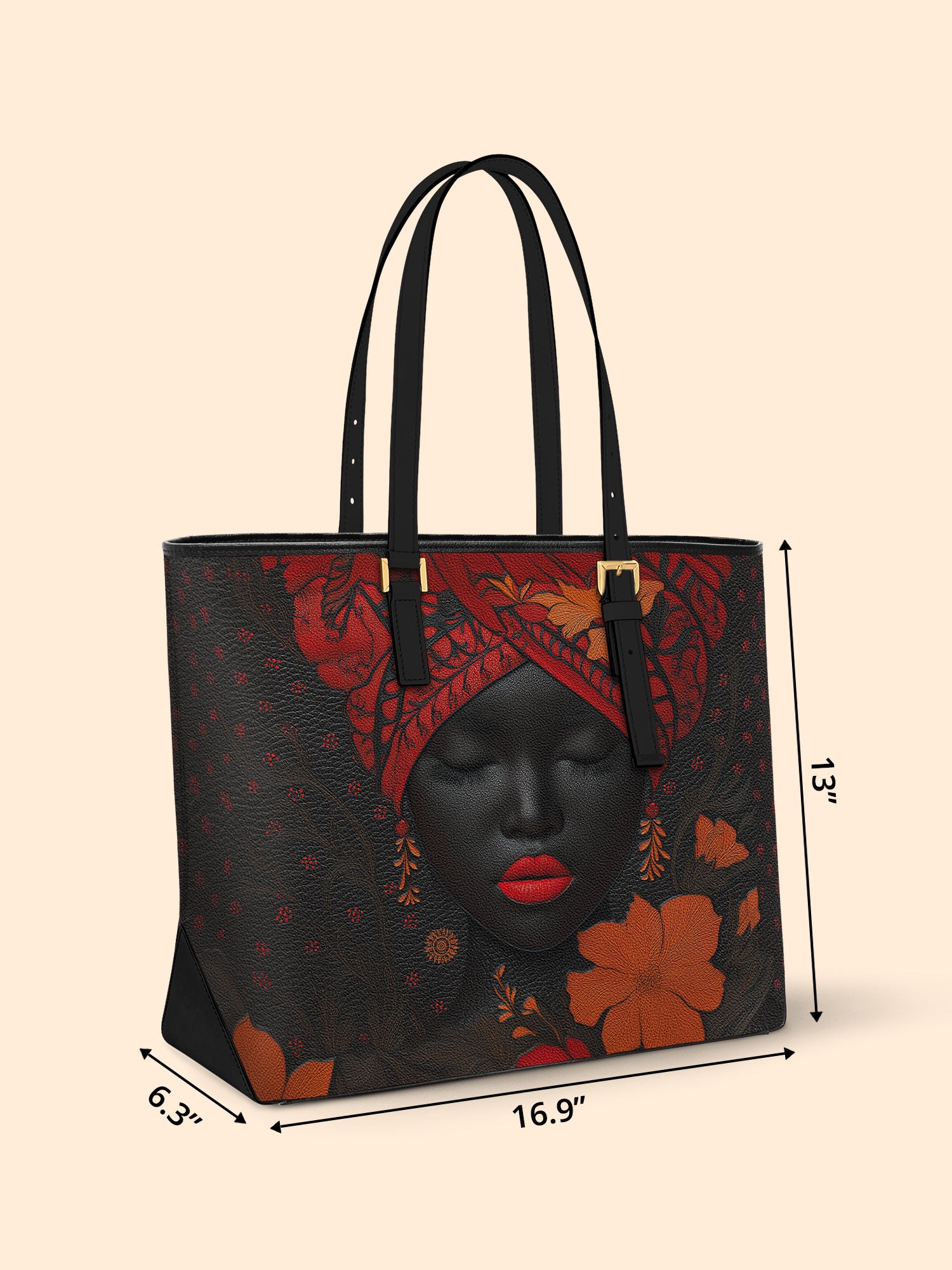 Ember Bloom Sleek Leather Tote QR0TD183