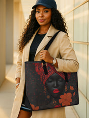 Ember Bloom Sleek Leather Tote QR0TD183