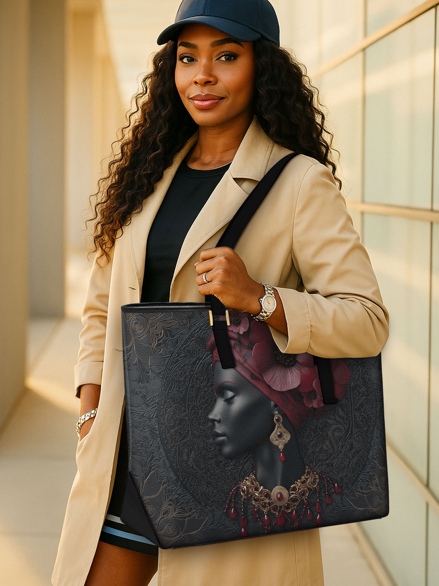 Roseate Veil Sleek Leather Tote QR0TD198