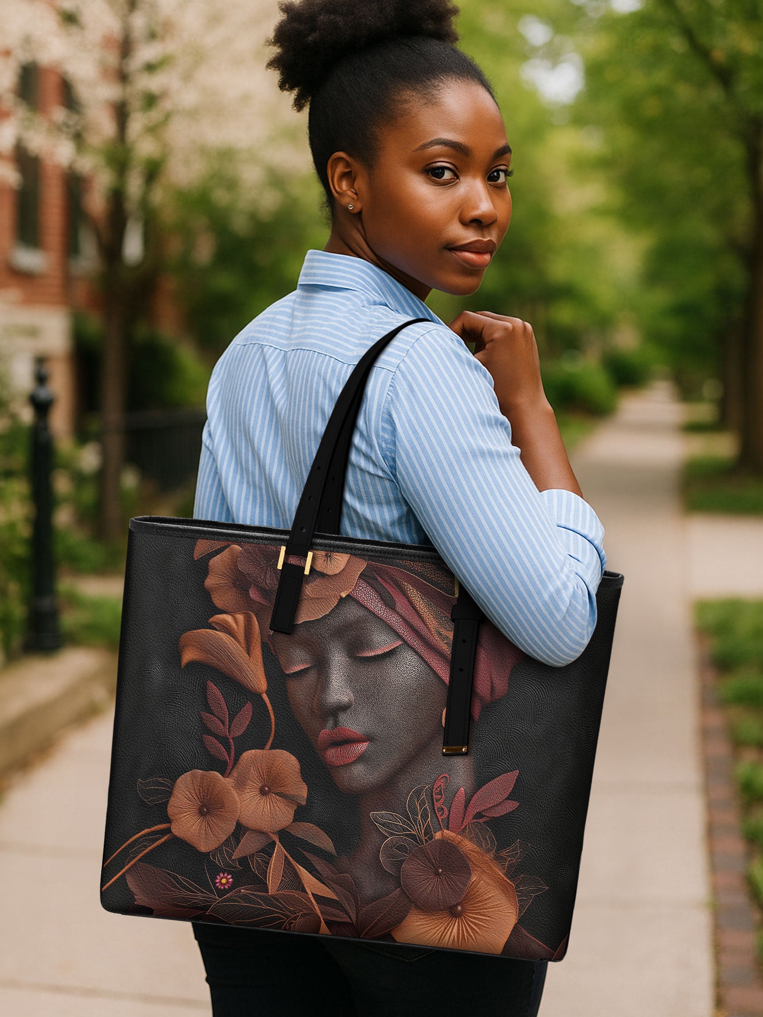 Vermilion Song Sleek Leather Tote QR0TD204