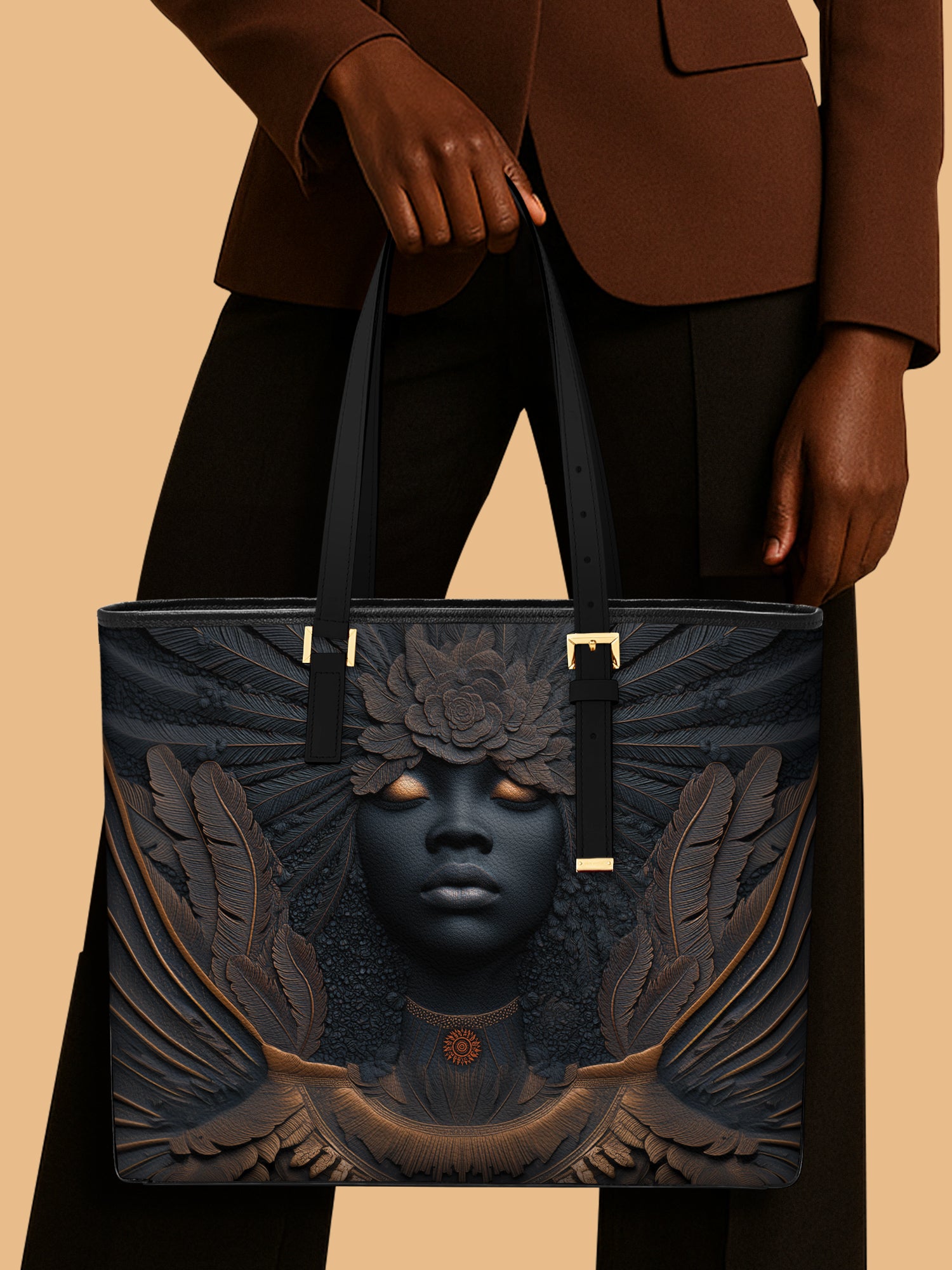 Whispered Canopy Sleek Leather Tote QR0TD298