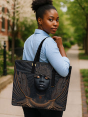 Whispered Canopy Sleek Leather Tote QR0TD298