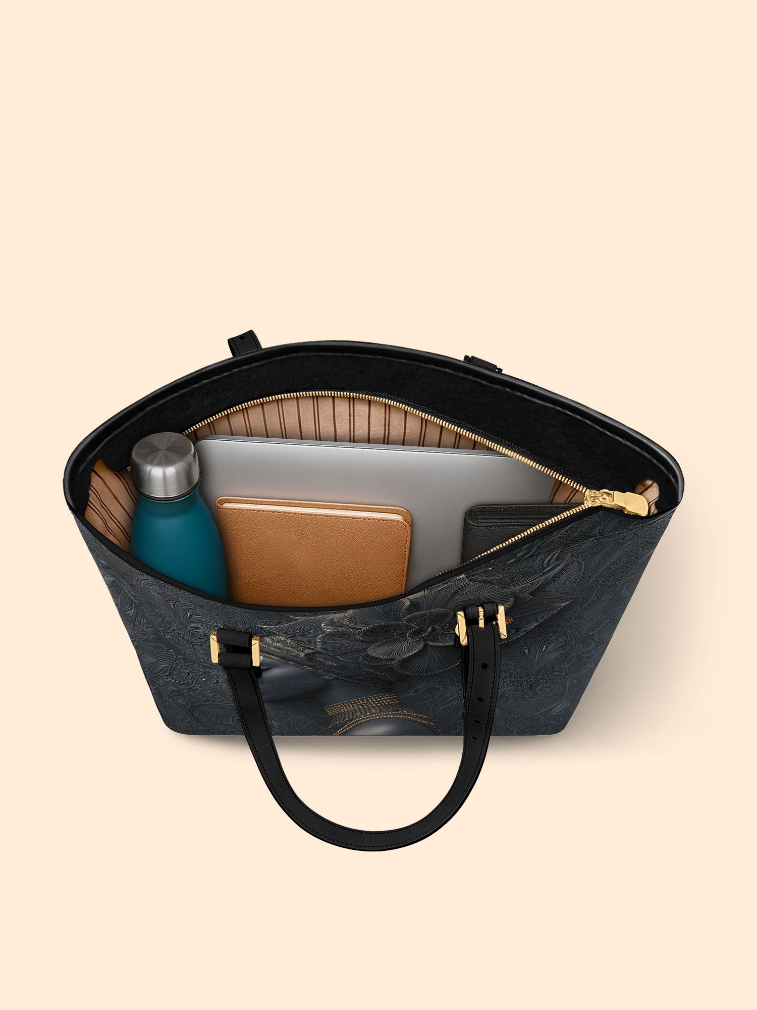Shadow Orchid Sleek Leather Tote QR0TV100