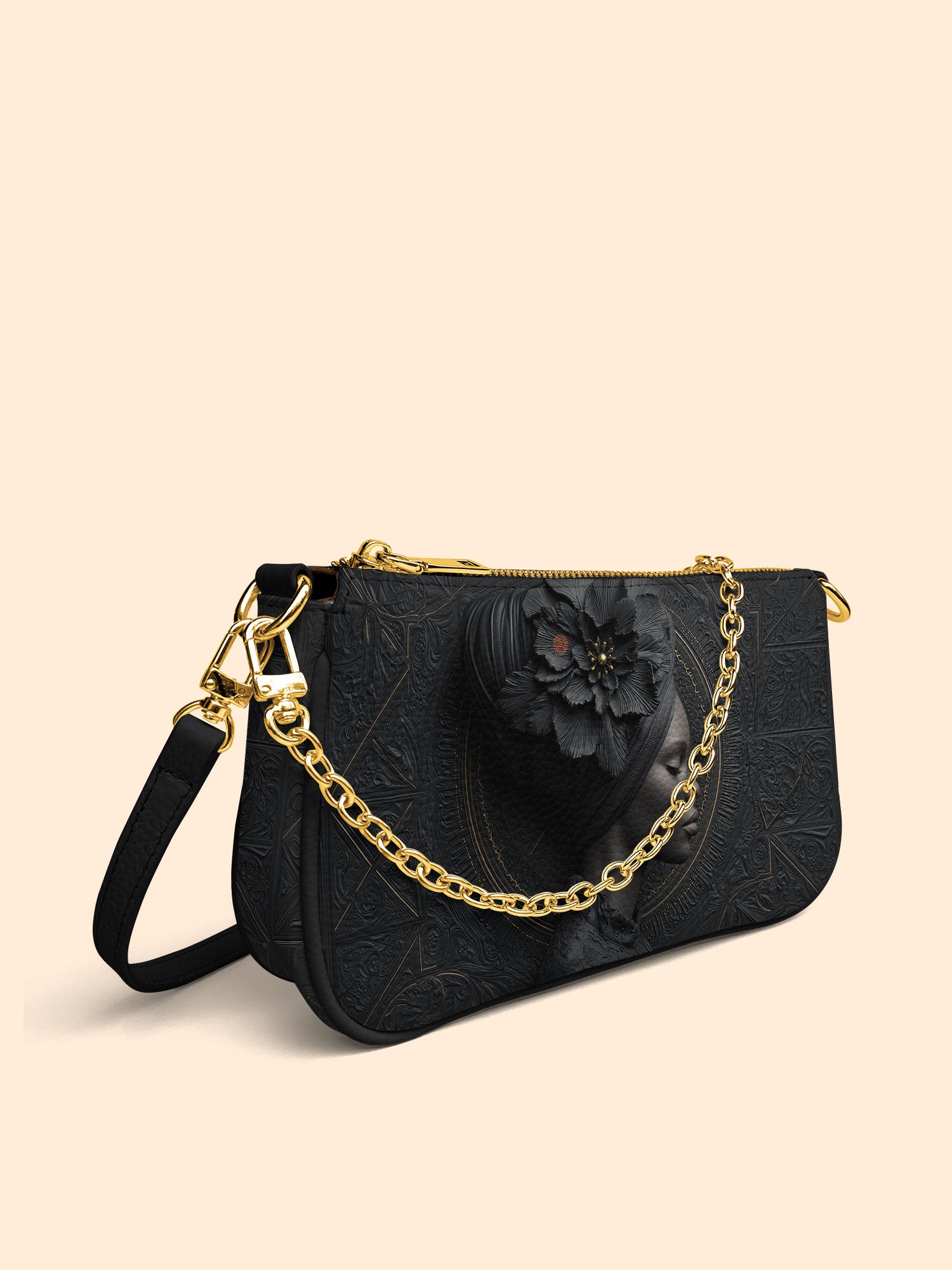 Noir Dahlia Classic Zip Pochette QR0TV095