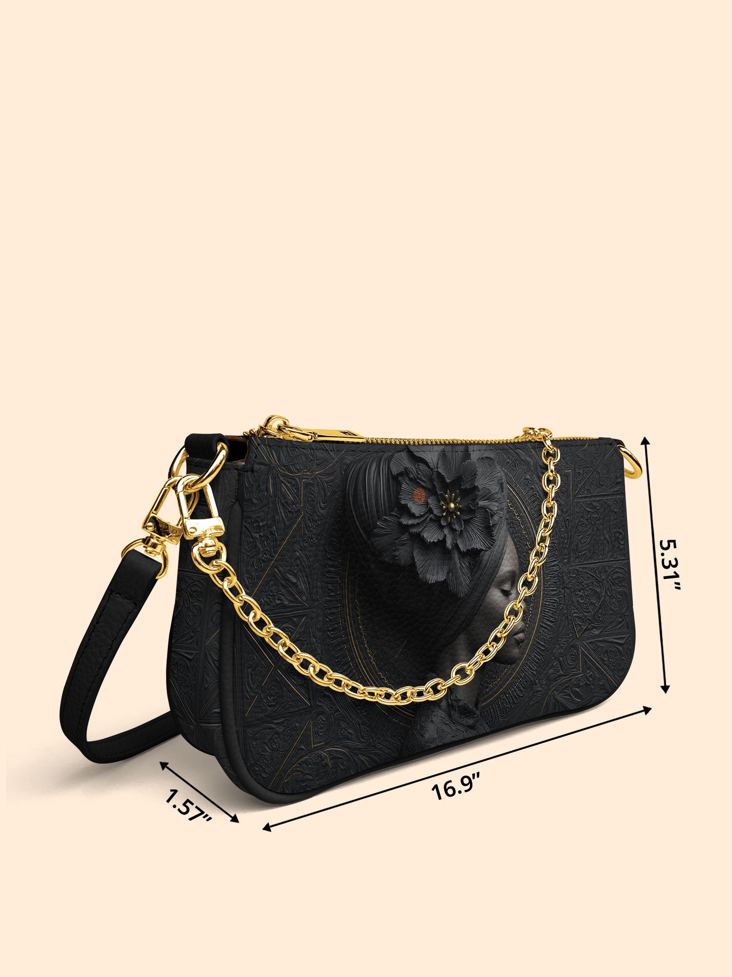 Noir Dahlia Classic Zip Pochette QR0TV095