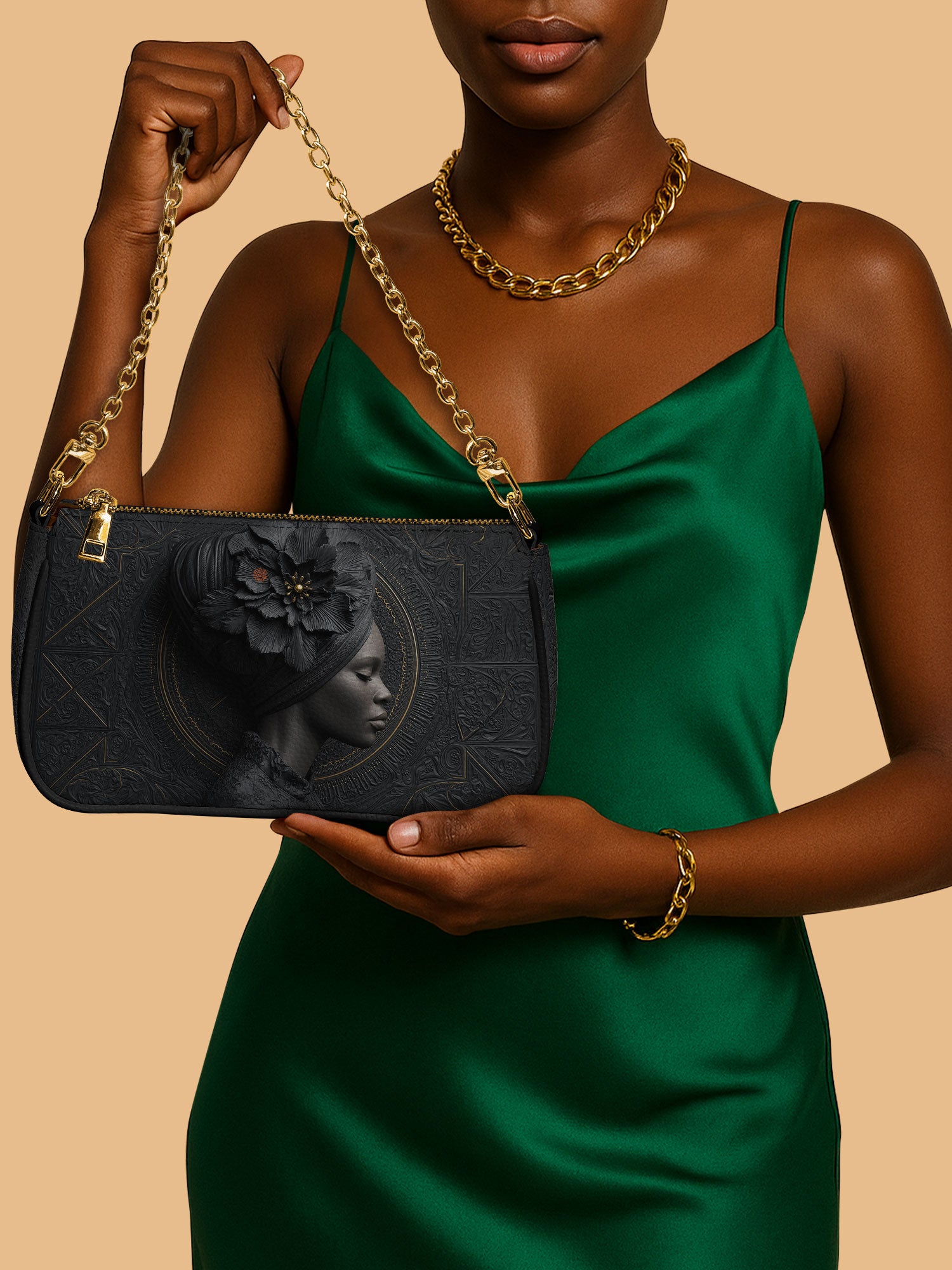 Noir Dahlia Classic Zip Pochette QR0TV095