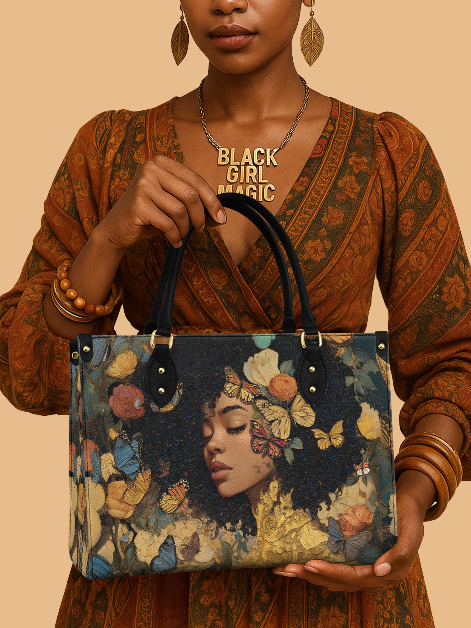 Butterfly Girl Premium Leather Handbag QR0HH107