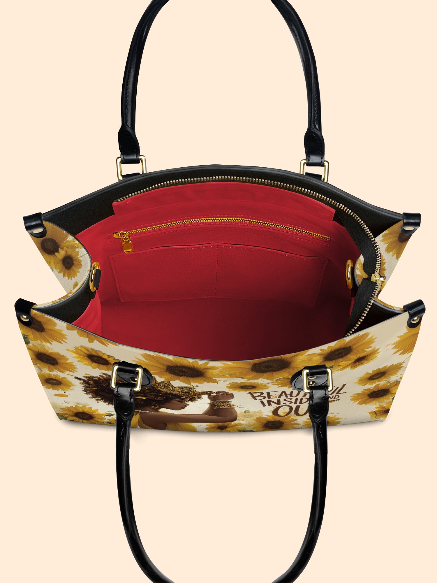 Sunflower Queen Premium Leather Handbag QR0HH109