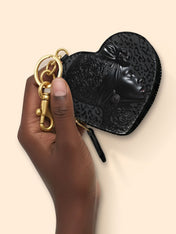 AfroGloss Leopard Heart Coin Pouch Bag Charm QR0XD463