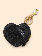 AfroGloss Leopard Heart Coin Pouch Bag Charm QR0XD463