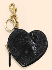 AfroGloss Leopard Heart Coin Pouch Bag Charm QR0XD463