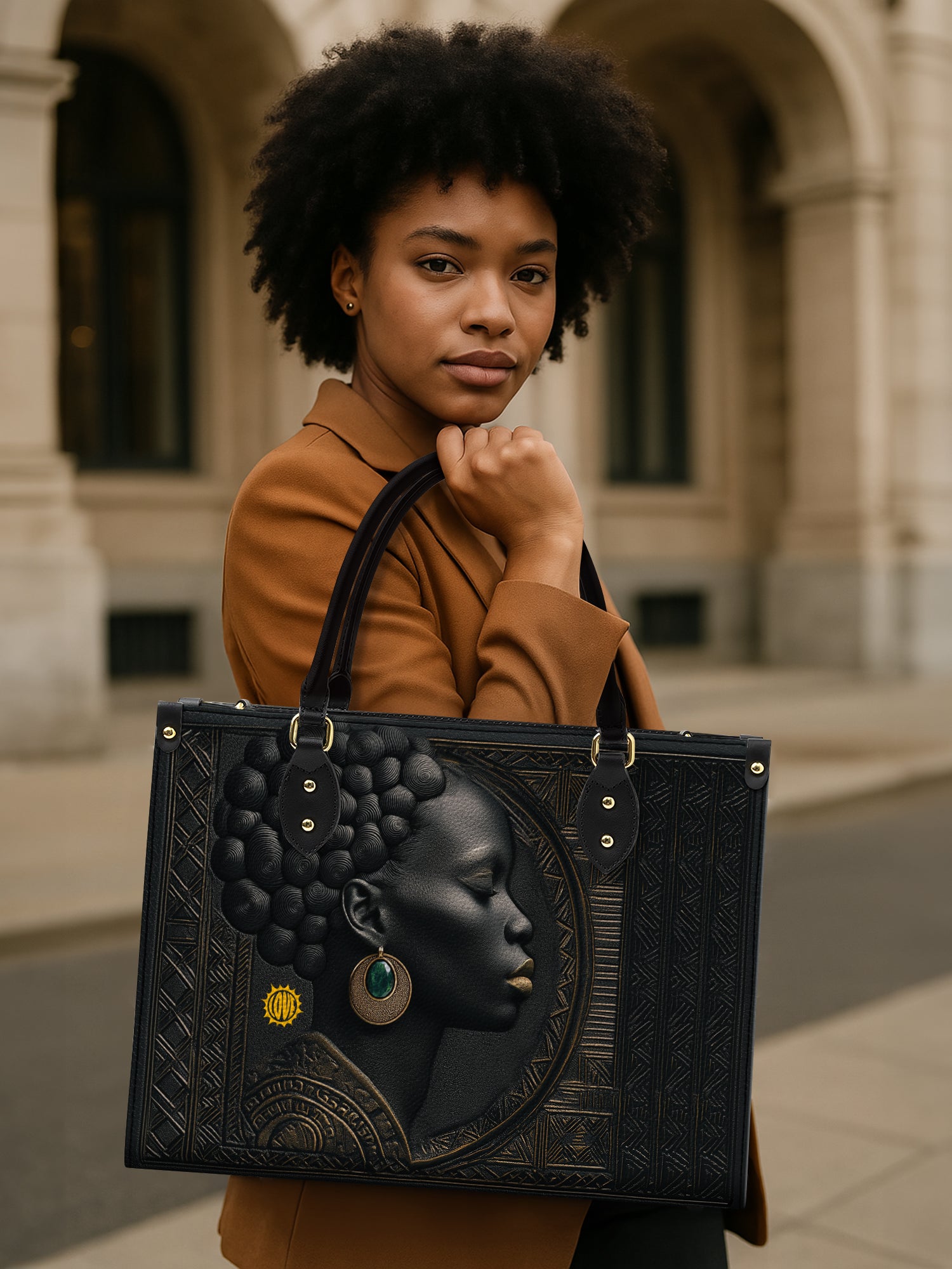 Black Essence Premium Leather Handbag QR0TD284