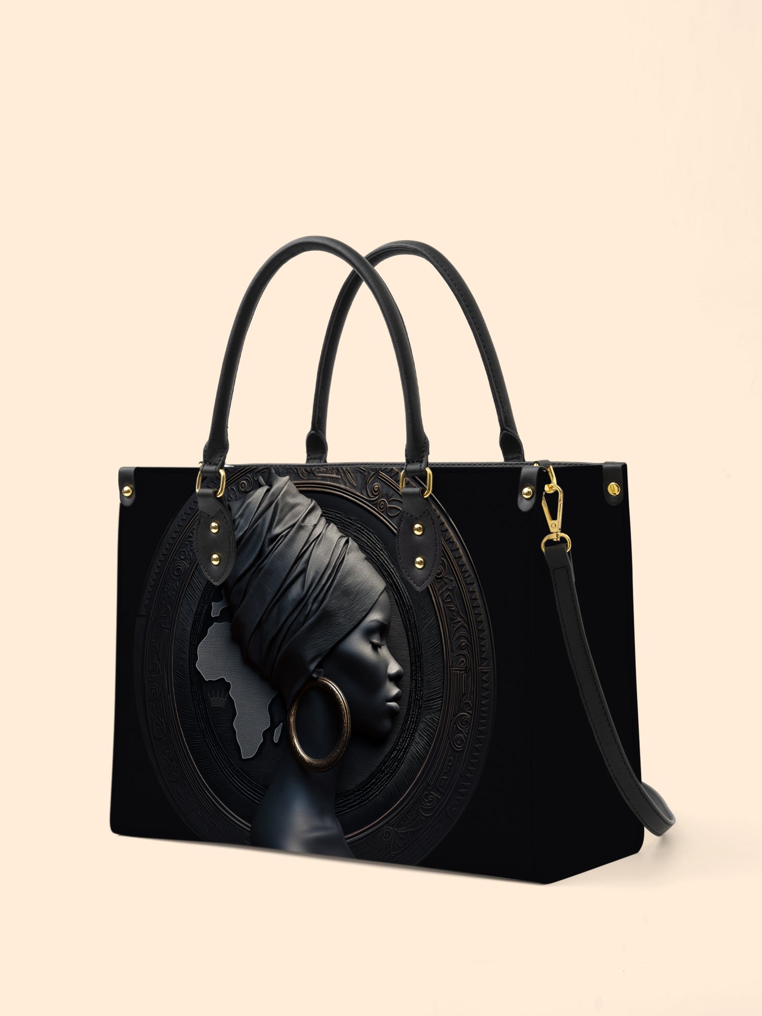 Pure Ebony Premium Leather Handbag QR0TD287