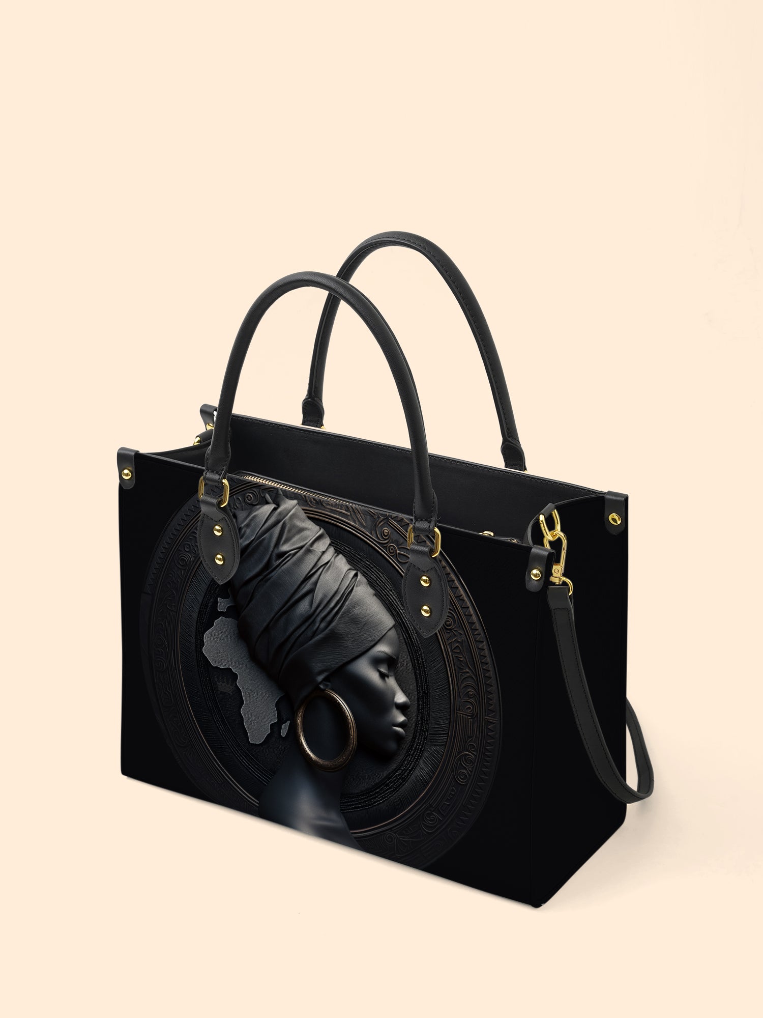 Pure Ebony Premium Leather Handbag QR0TD287
