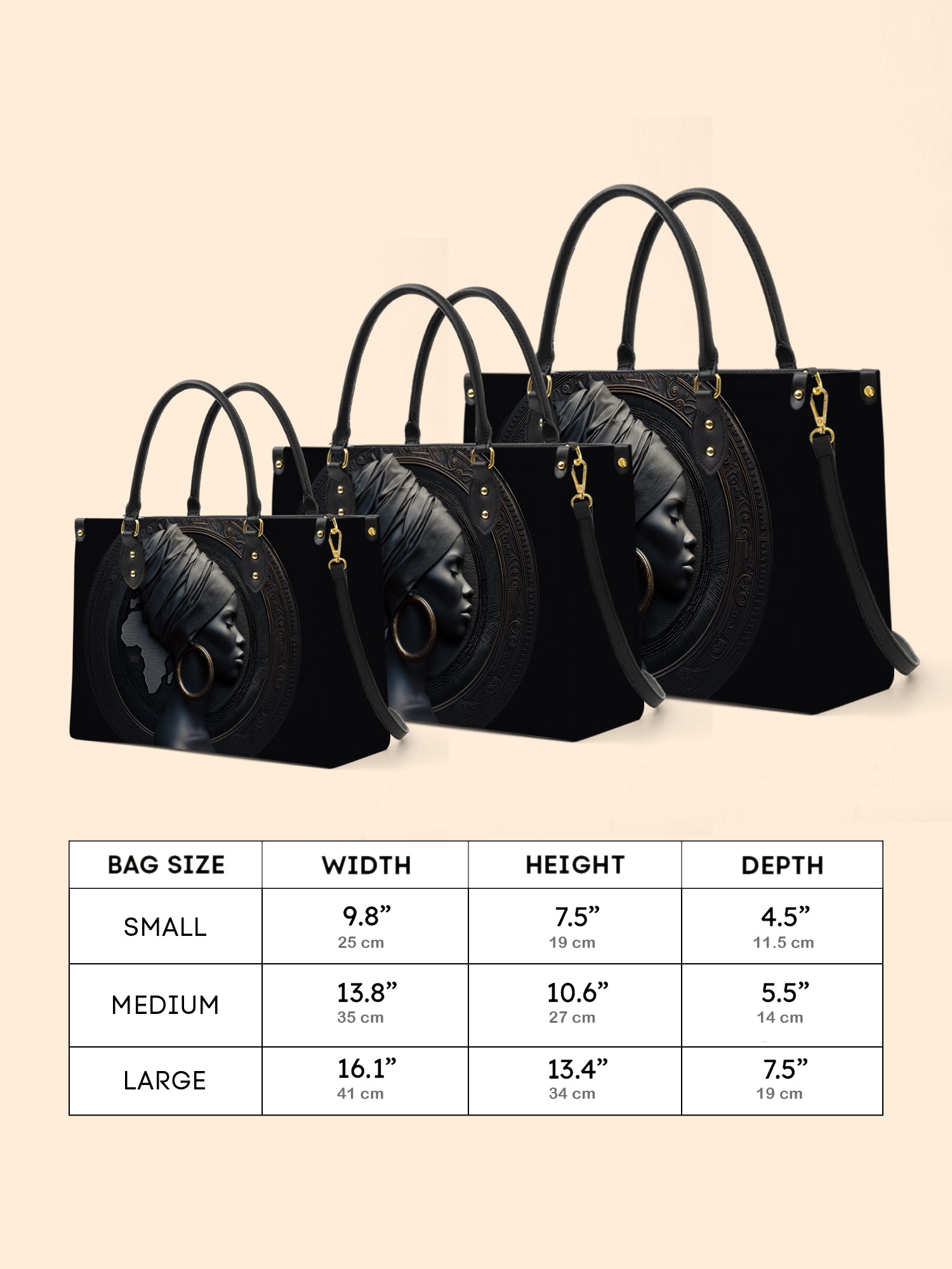 Pure Ebony Premium Leather Handbag QR0TD287