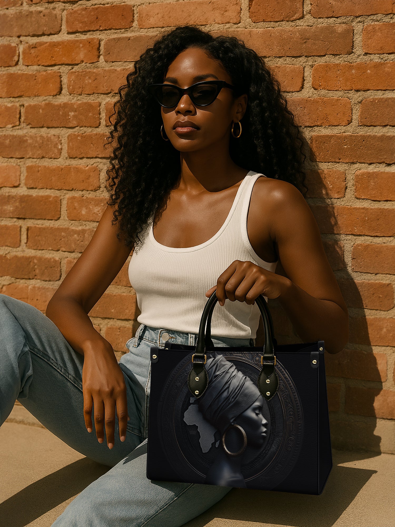 Pure Ebony Premium Leather Handbag QR0TD287