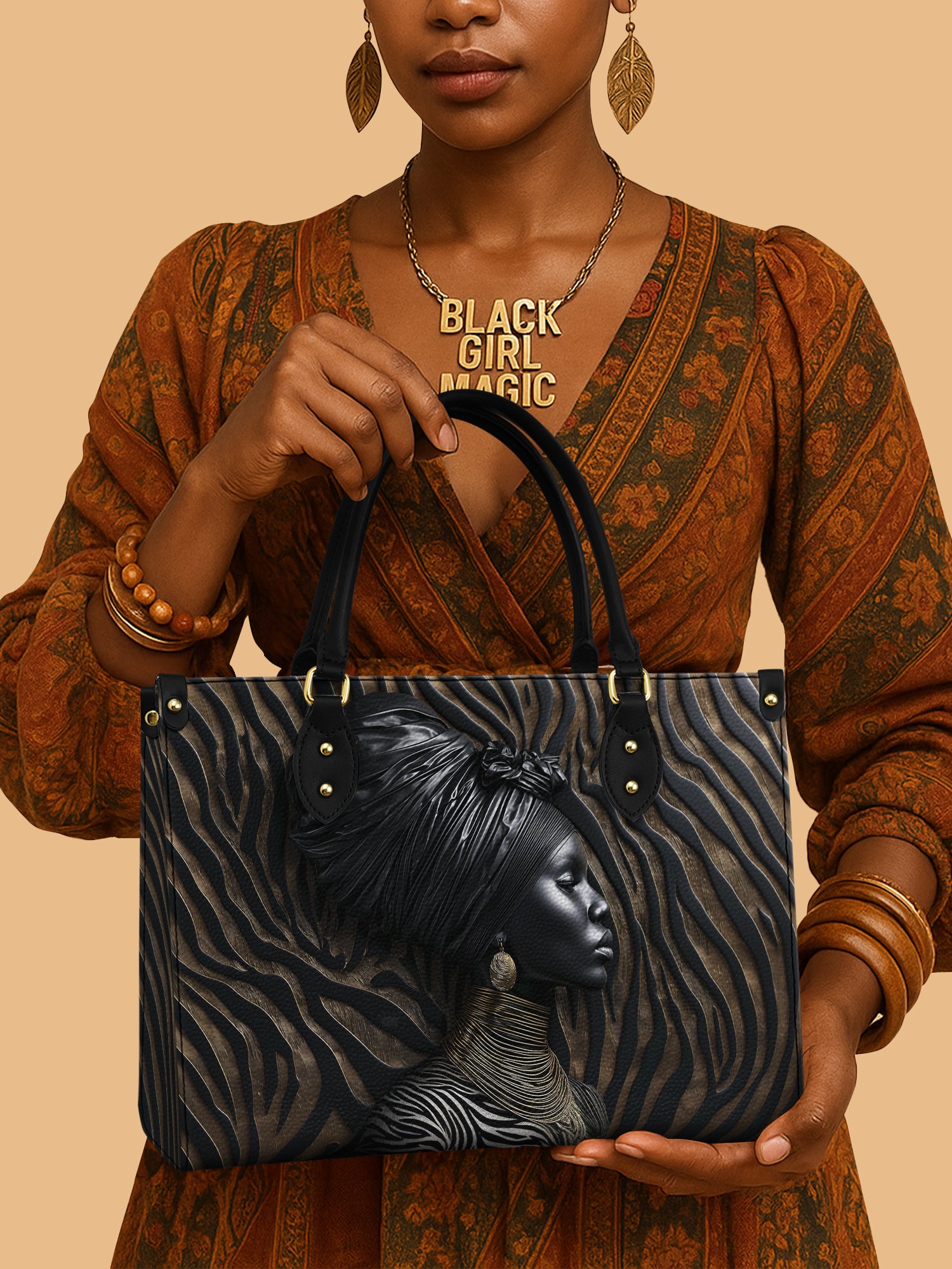 Ebony Whisper Premium Leather Handbag QR0TV125