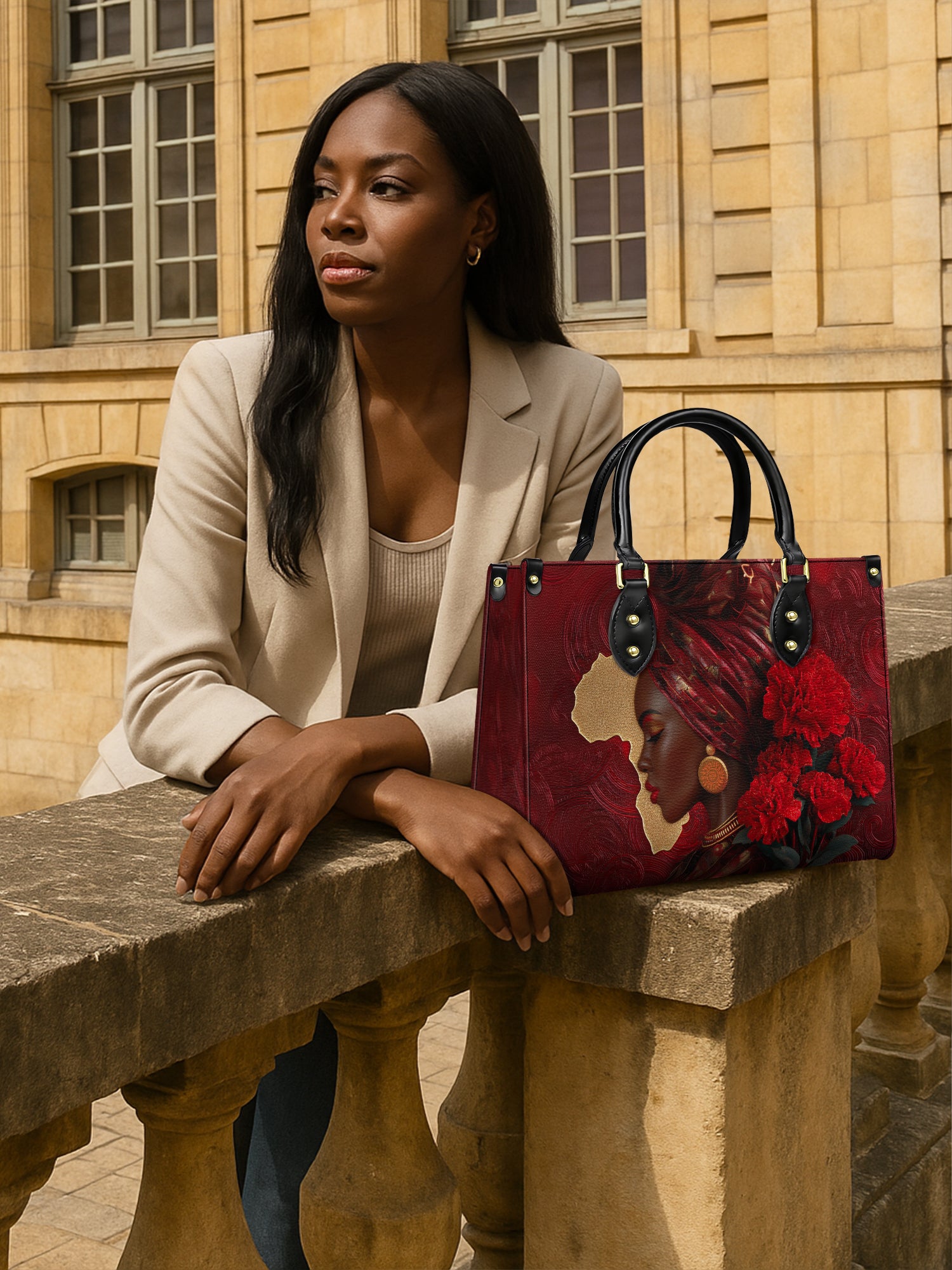 African Blaze Premium Leather Handbag QR0XD537