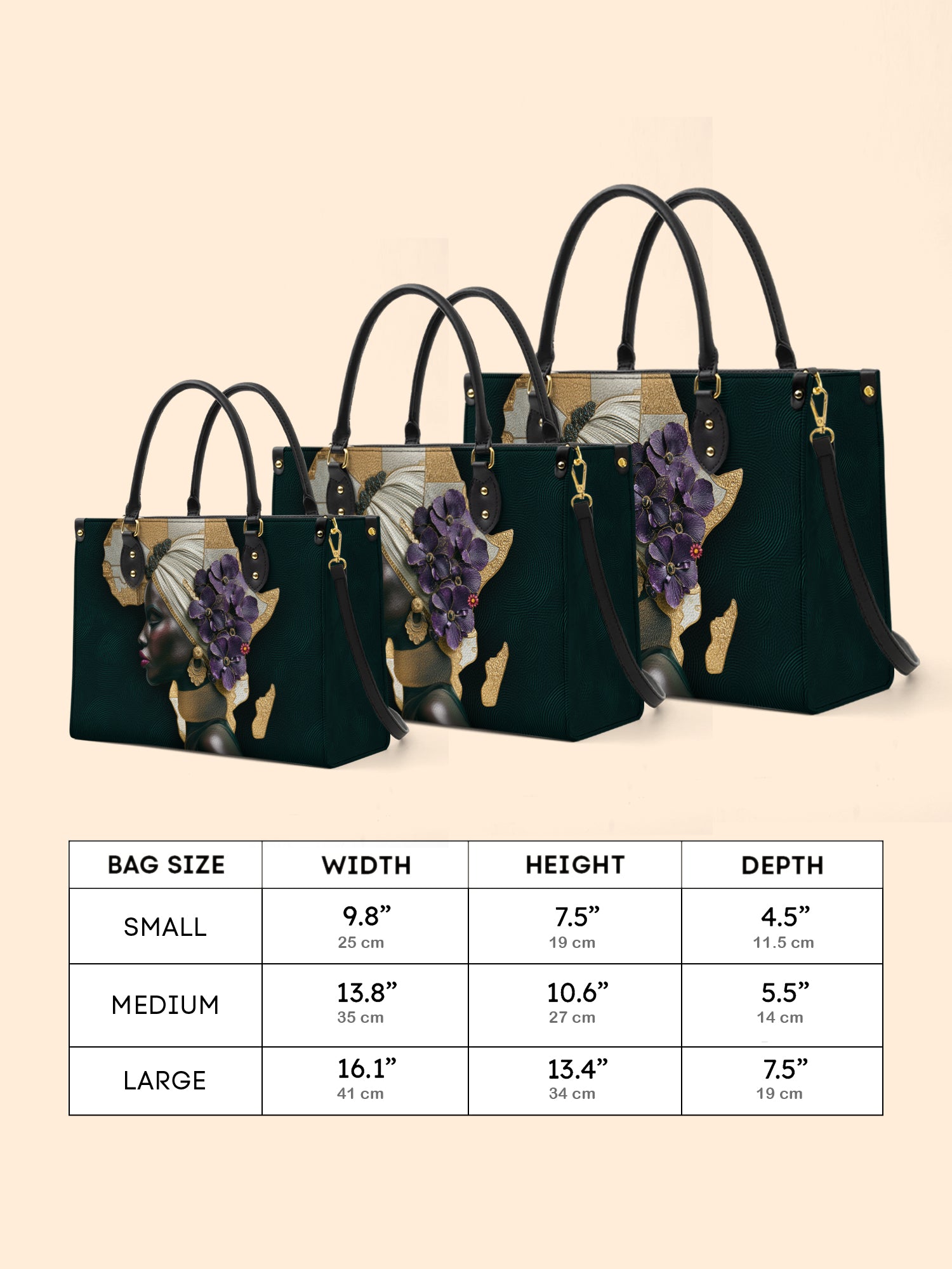 African Bloom Premium Leather Handbag QR0XD535
