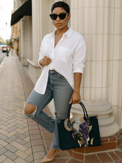 African Bloom Premium Leather Handbag QR0XD535