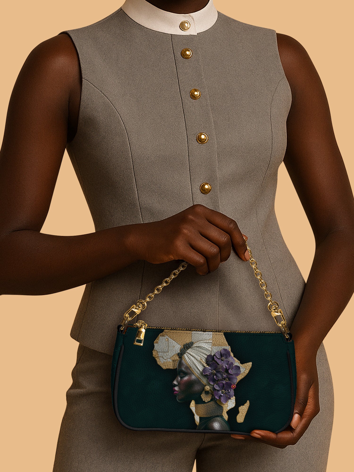 African Bloom Classic Zip Pochette QR0XD545