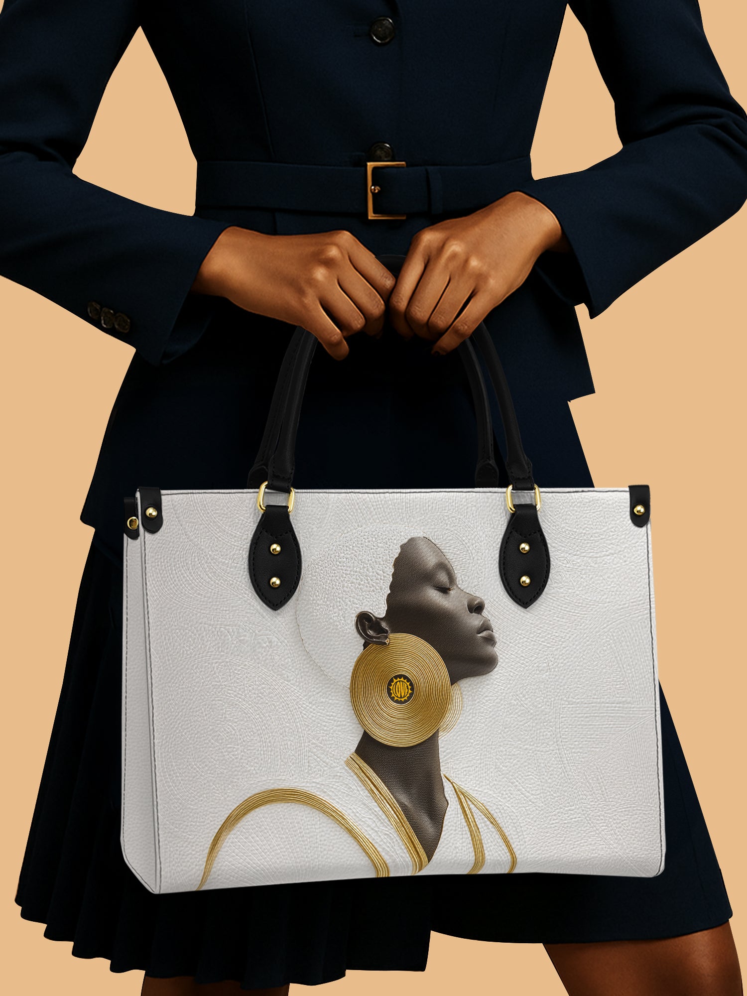 Fade Contrast Premium Leather Handbag QR0TD328