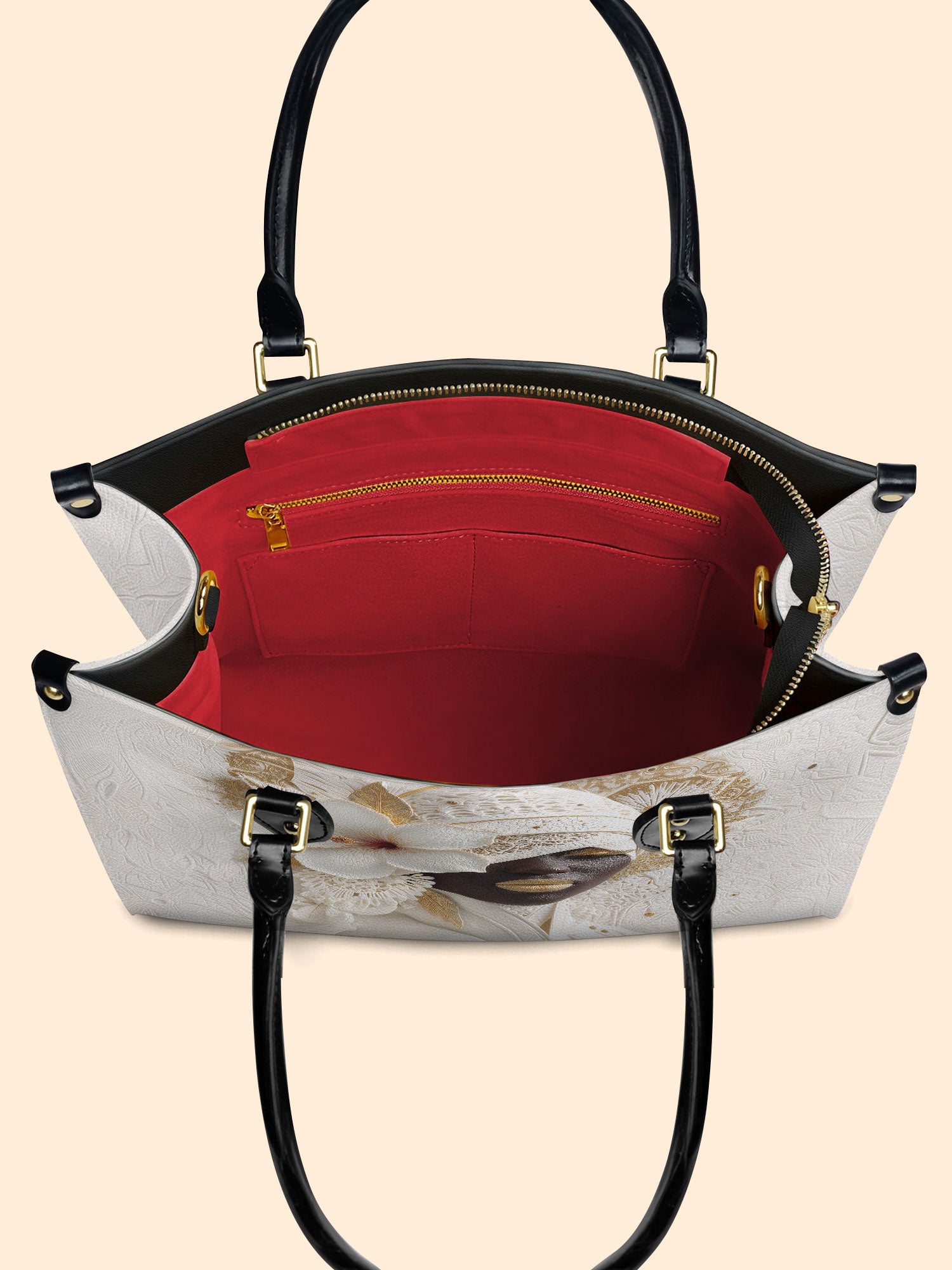 Ivory Bloom Premium Leather Handbag QR0TD322