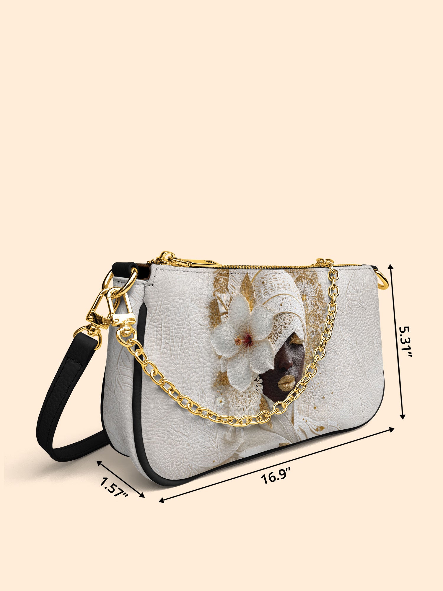 Ivory Bloom Classic Zip Pochette QR0TD324