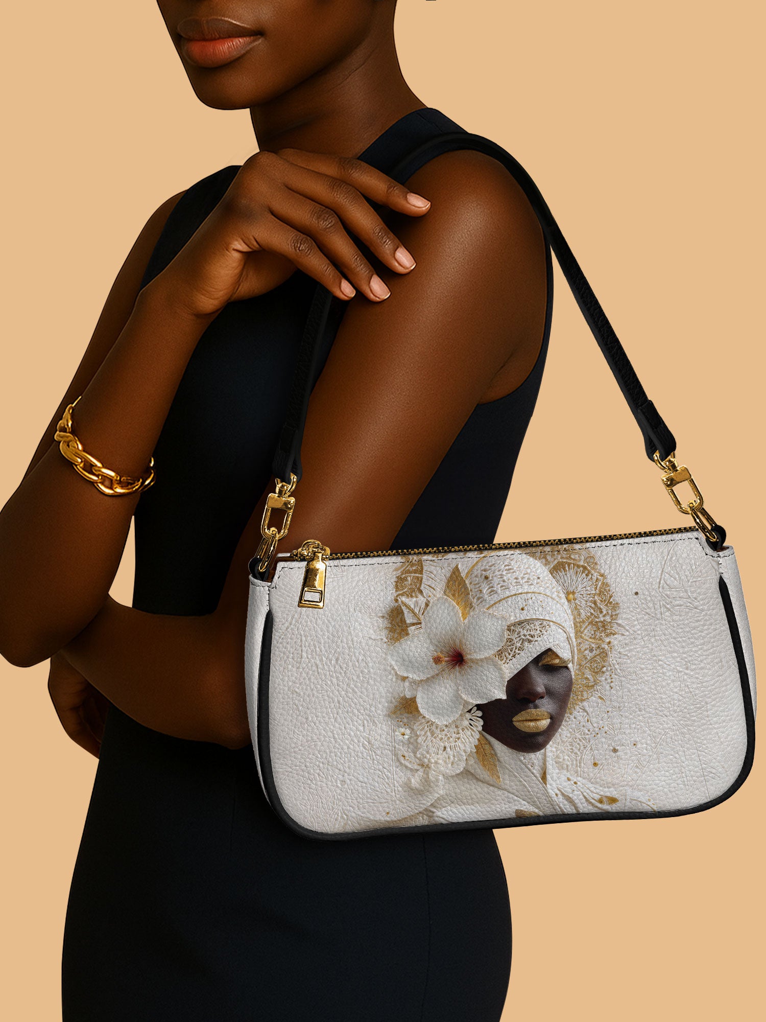 Ivory Bloom Classic Zip Pochette QR0TD324