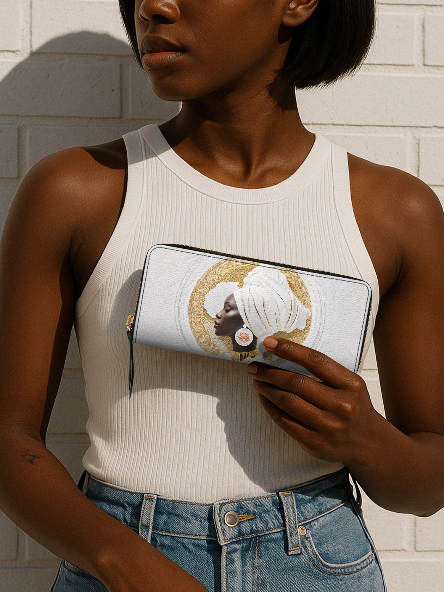 Motherland White Slimline Zippy Wallet QR0TD332