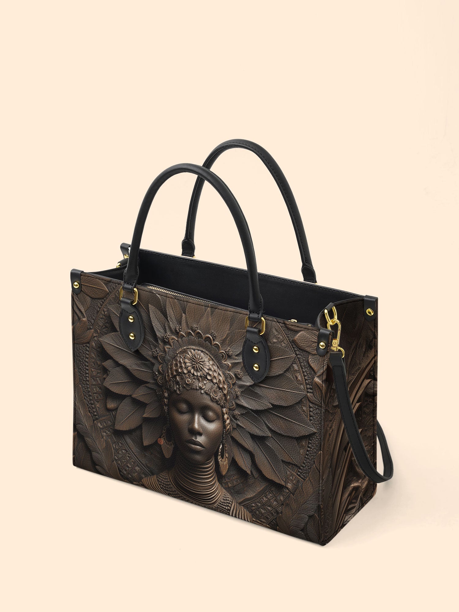 Alkebulan Arts Premium Leather Handbag QR0XD608