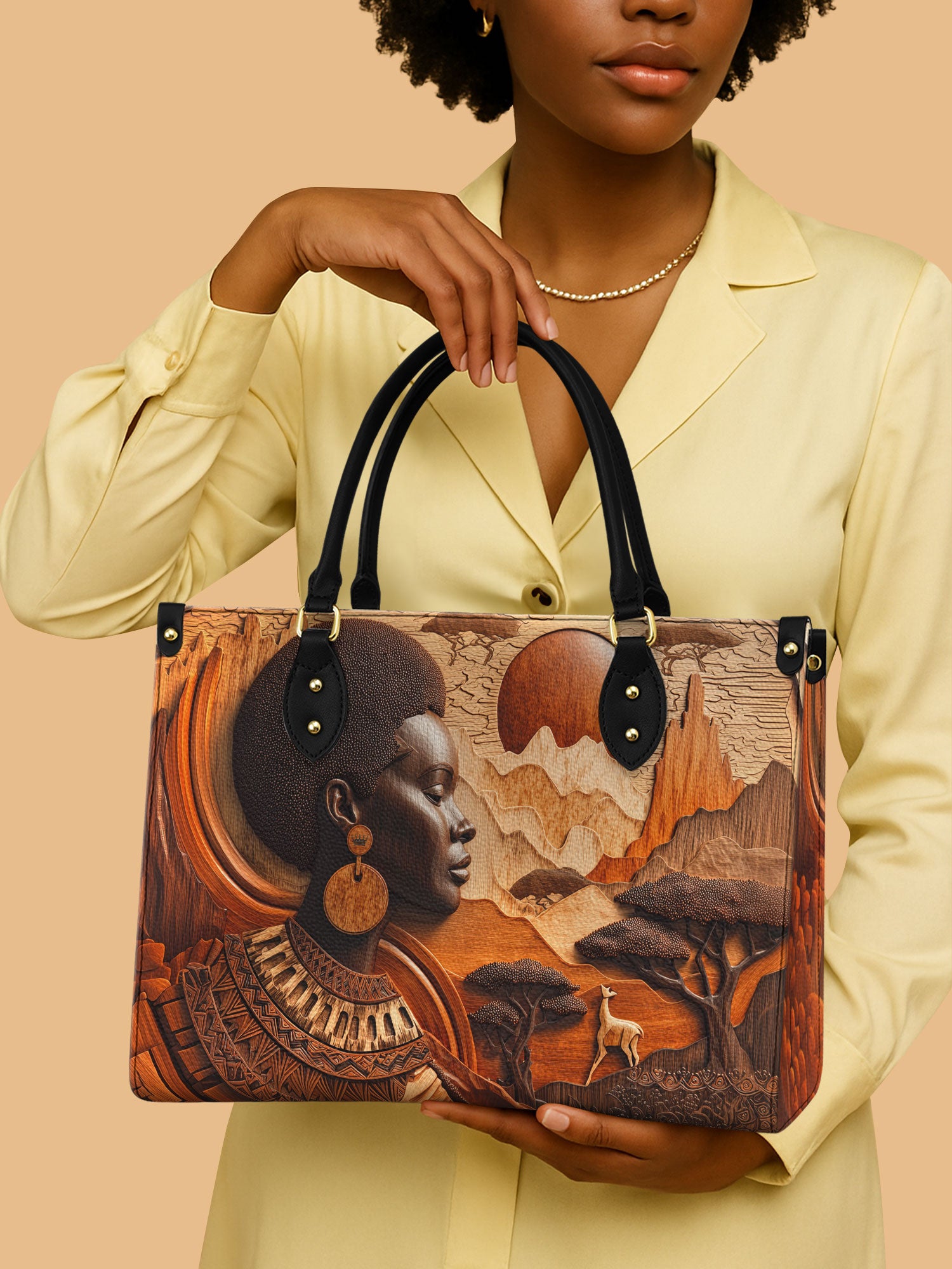 Ancestral Oak Premium Leather Handbag QR0TD337