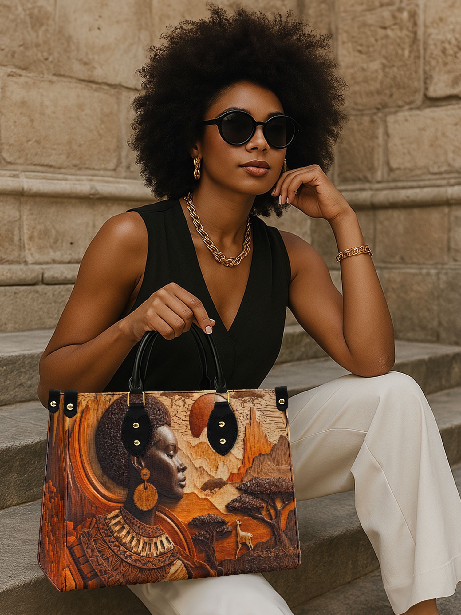 Ancestral Oak Premium Leather Handbag QR0TD337