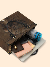 Gilded Genesis Premium Leather Handbag QR0XD613