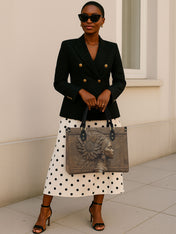 Gilded Genesis Premium Leather Handbag QR0XD613