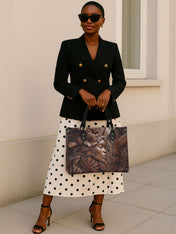 Ivory Leaf Premium Leather Handbag QR0TD340