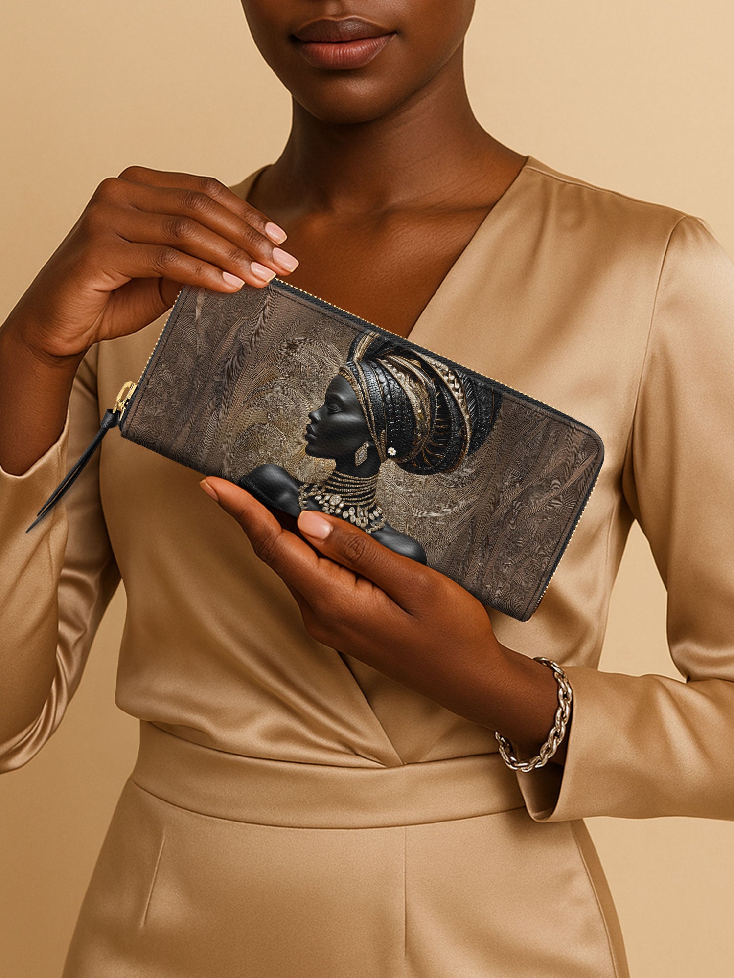 Althea Gold Slimline Zippy Wallet QR0XD593