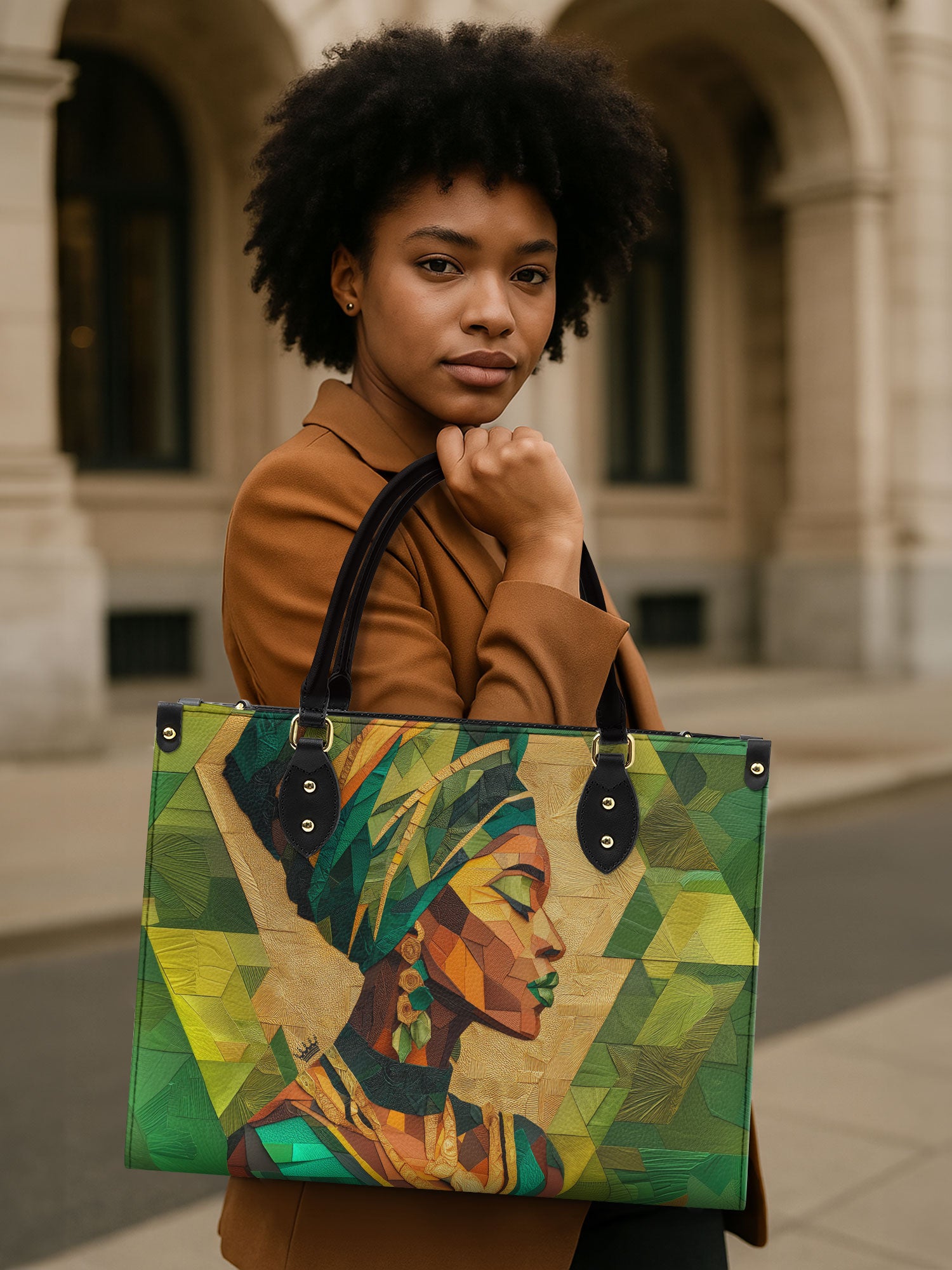 Emerald Grace Premium Leather Handbag QR0TD355