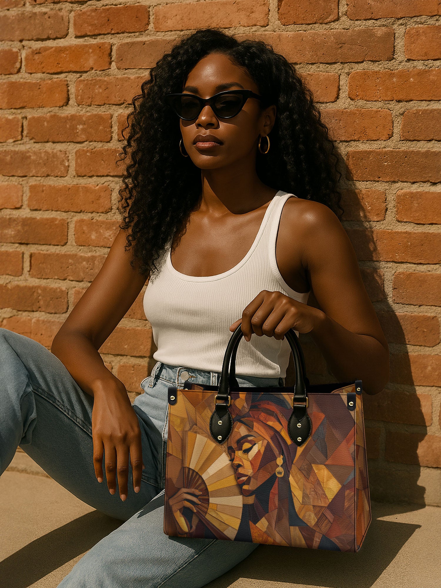 Golden Serenade Premium Leather Handbag QR0TD358