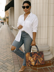 Golden Serenade Premium Leather Handbag QR0TD358