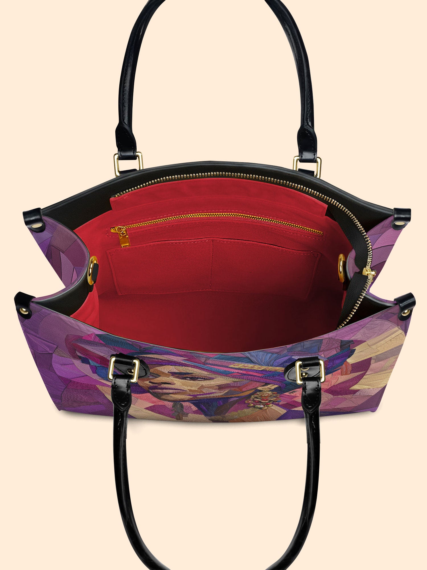 Violet Crown Premium Leather Handbag QR0TD361