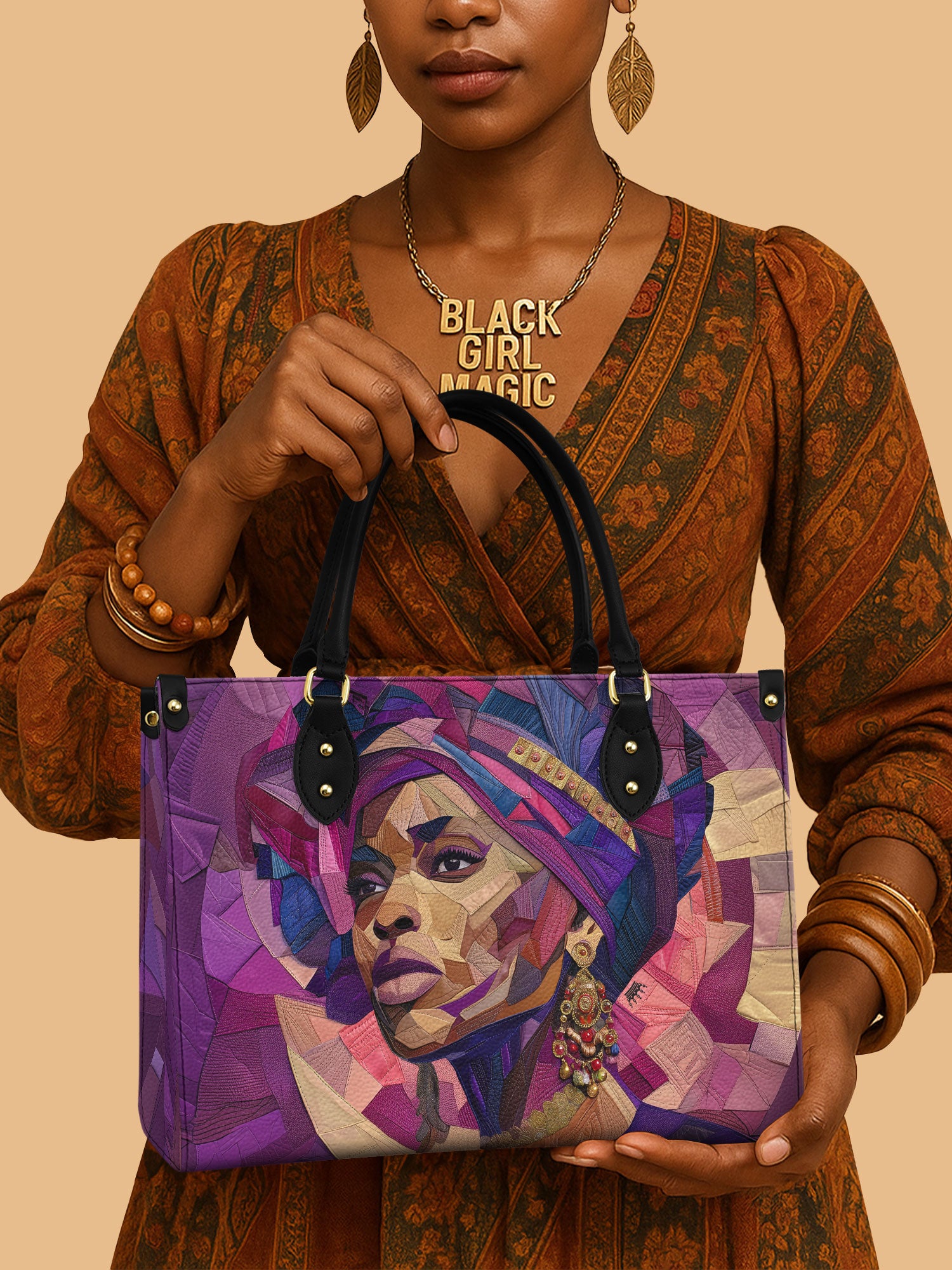 Violet Crown Premium Leather Handbag QR0TD361