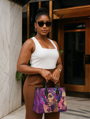 Violet Crown Premium Leather Handbag QR0TD361