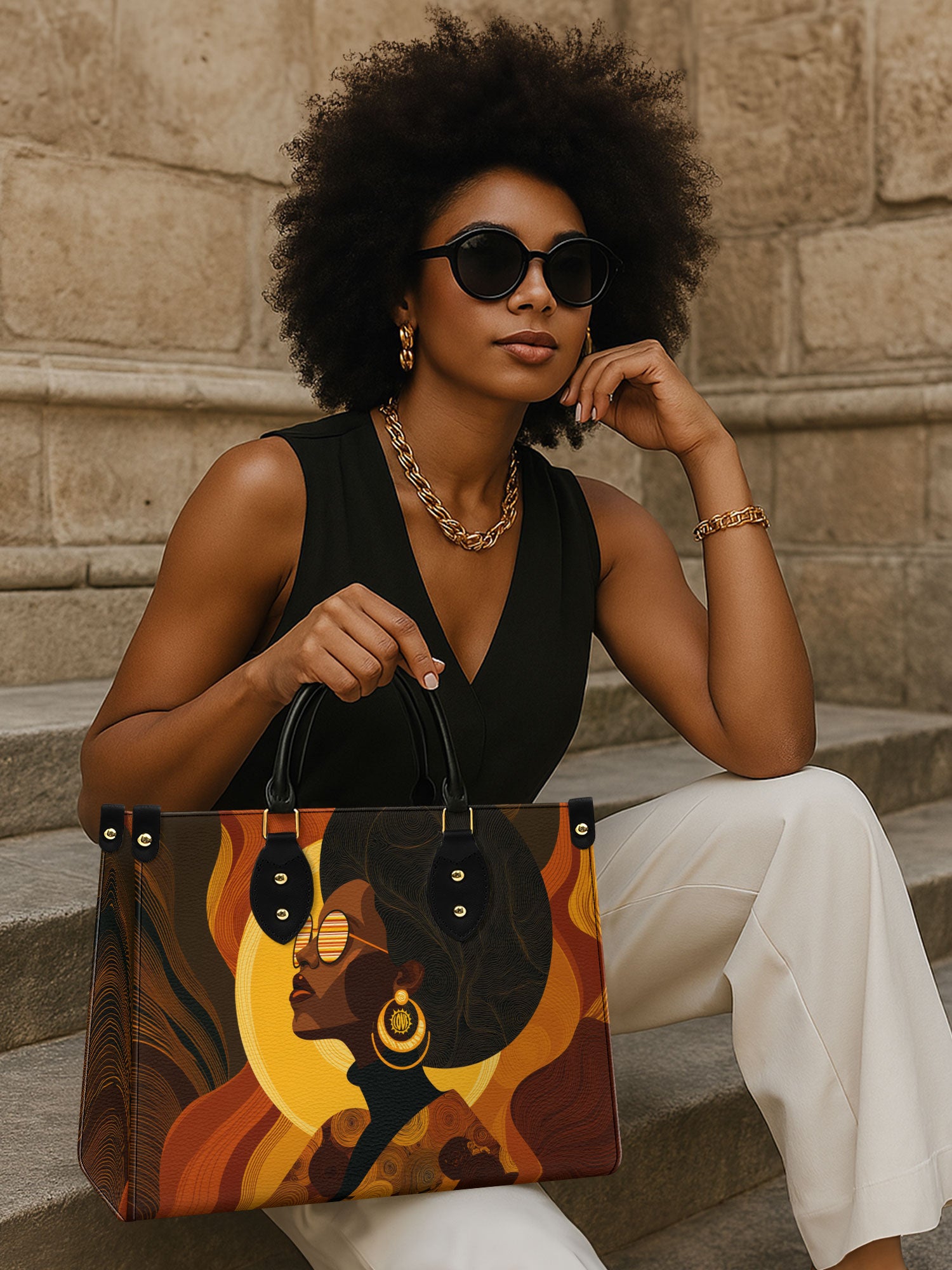 Bold In Black Premium Leather Handbag QR0TD382