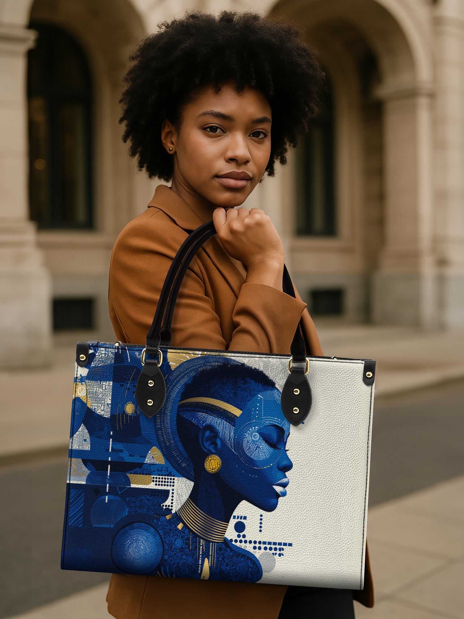 Raw Majesty Premium Leather Handbag QR0TD412