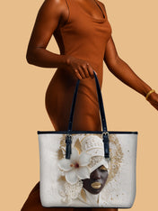 Ivory Bloom Leather Bucket Bag QR0TD479