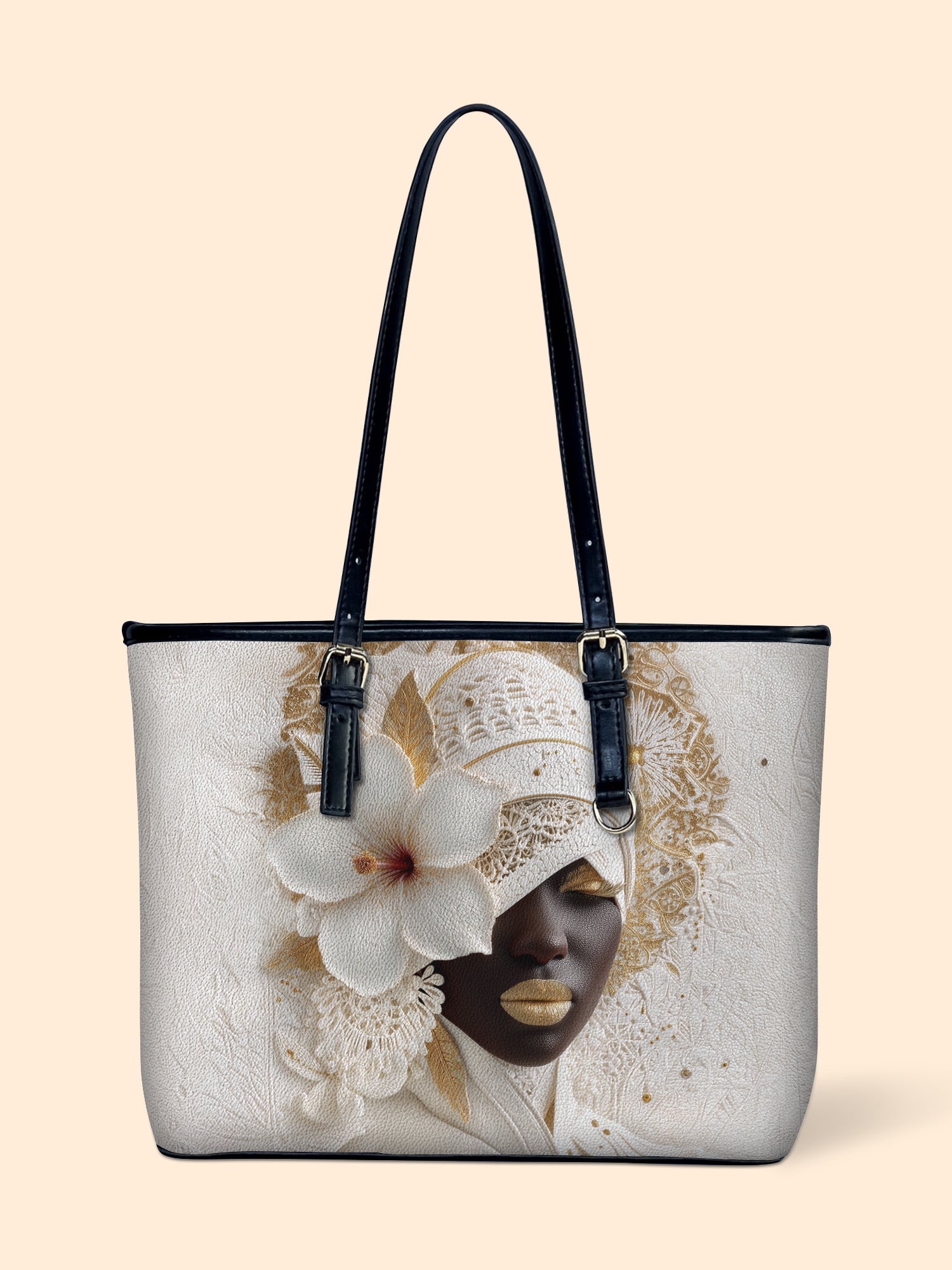 Ivory Bloom Leather Bucket Bag QR0TD479
