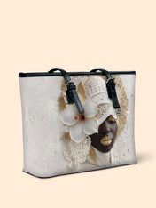 Ivory Bloom Leather Bucket Bag QR0TD479