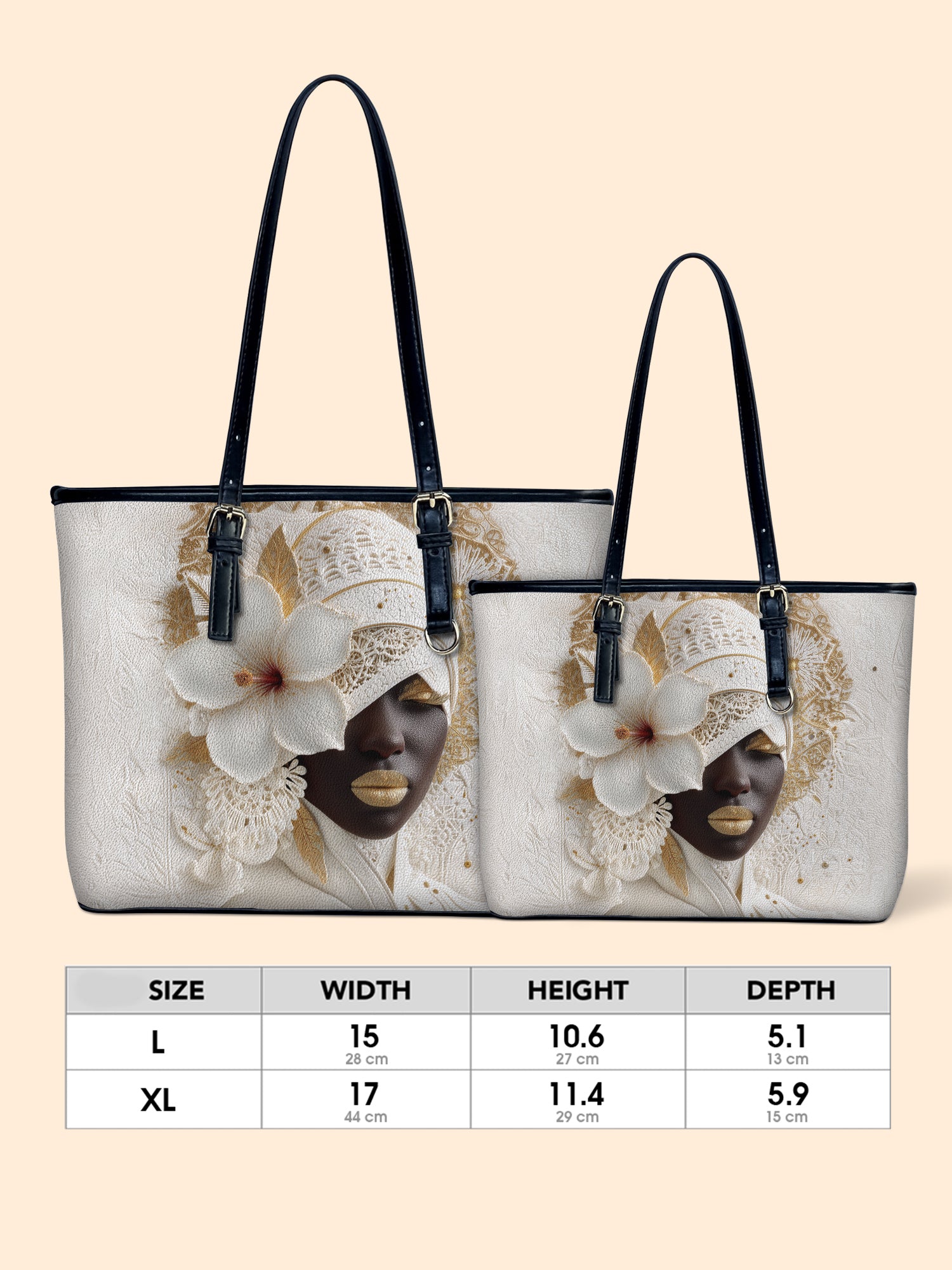 Ivory Bloom Leather Bucket Bag QR0TD479
