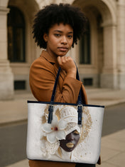 Ivory Bloom Leather Bucket Bag QR0TD479